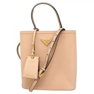 Prada Saffiano Leather Handbag Brown with Gold Hardware 2-Way Bag Pre-Owned Wome
